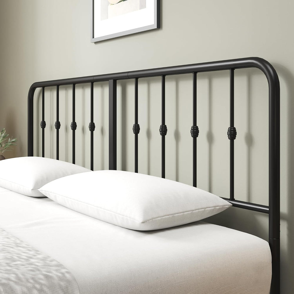Zinus Leonardo Metal Platform Bed Frame, Victorian Spindle Headboard, King