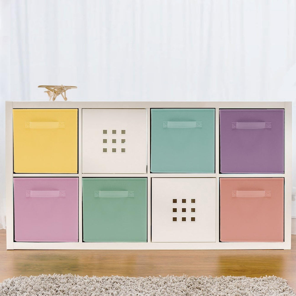 Sorbus Cube Storage Bin, Fabric, 6 Pack (11 Inch, Pastel Multi-Color)