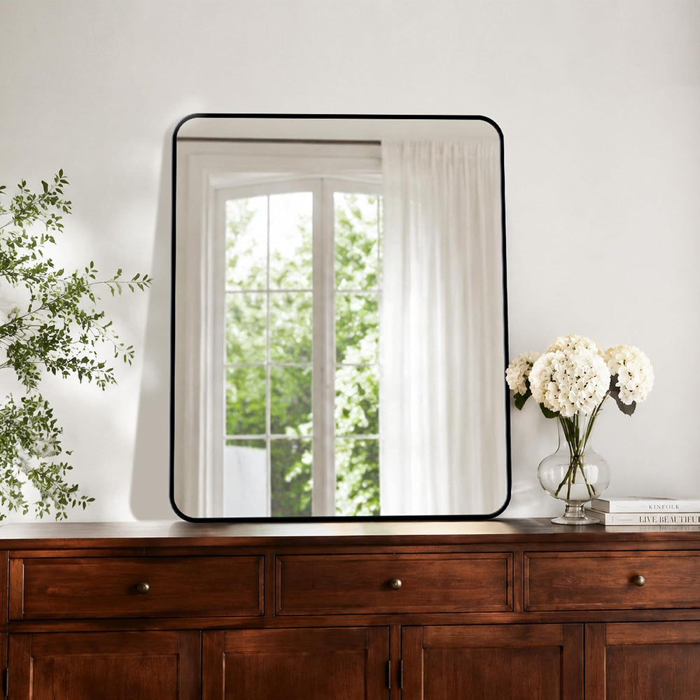 Bathroom Vanity Black Mirror for Over Sink, 36" x 30"