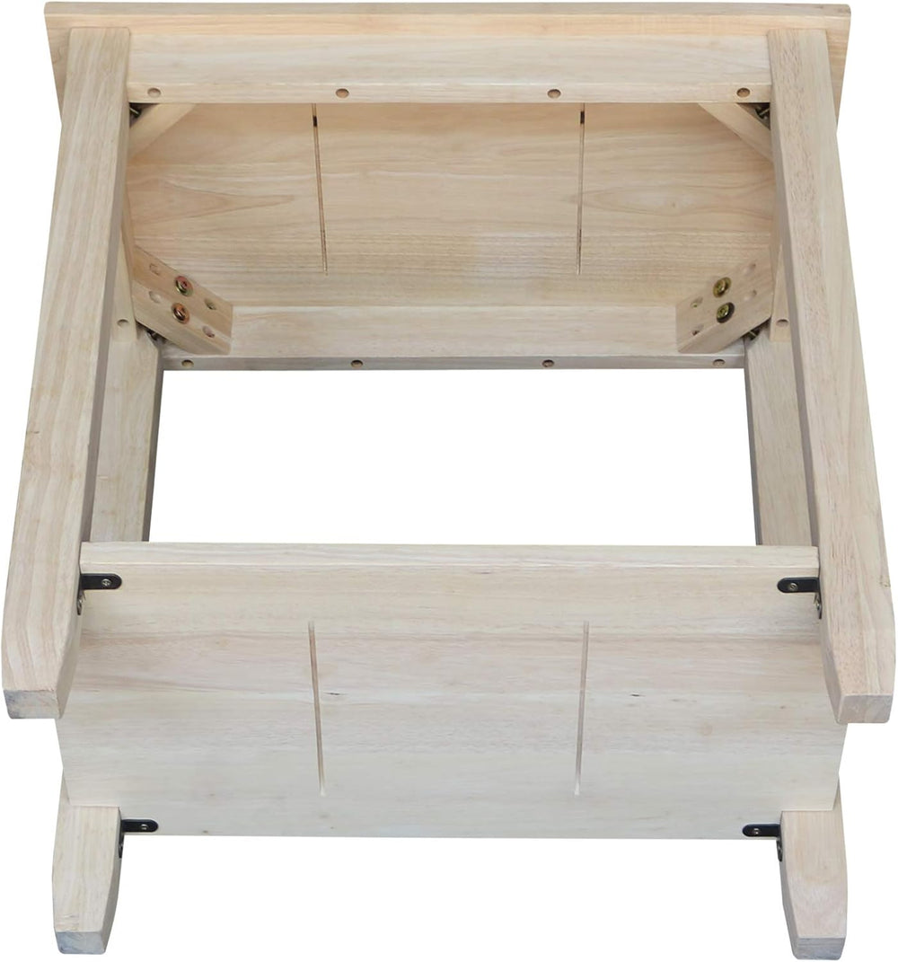 IC International Concepts Solano Solid Wood Accent Table, Unfinished