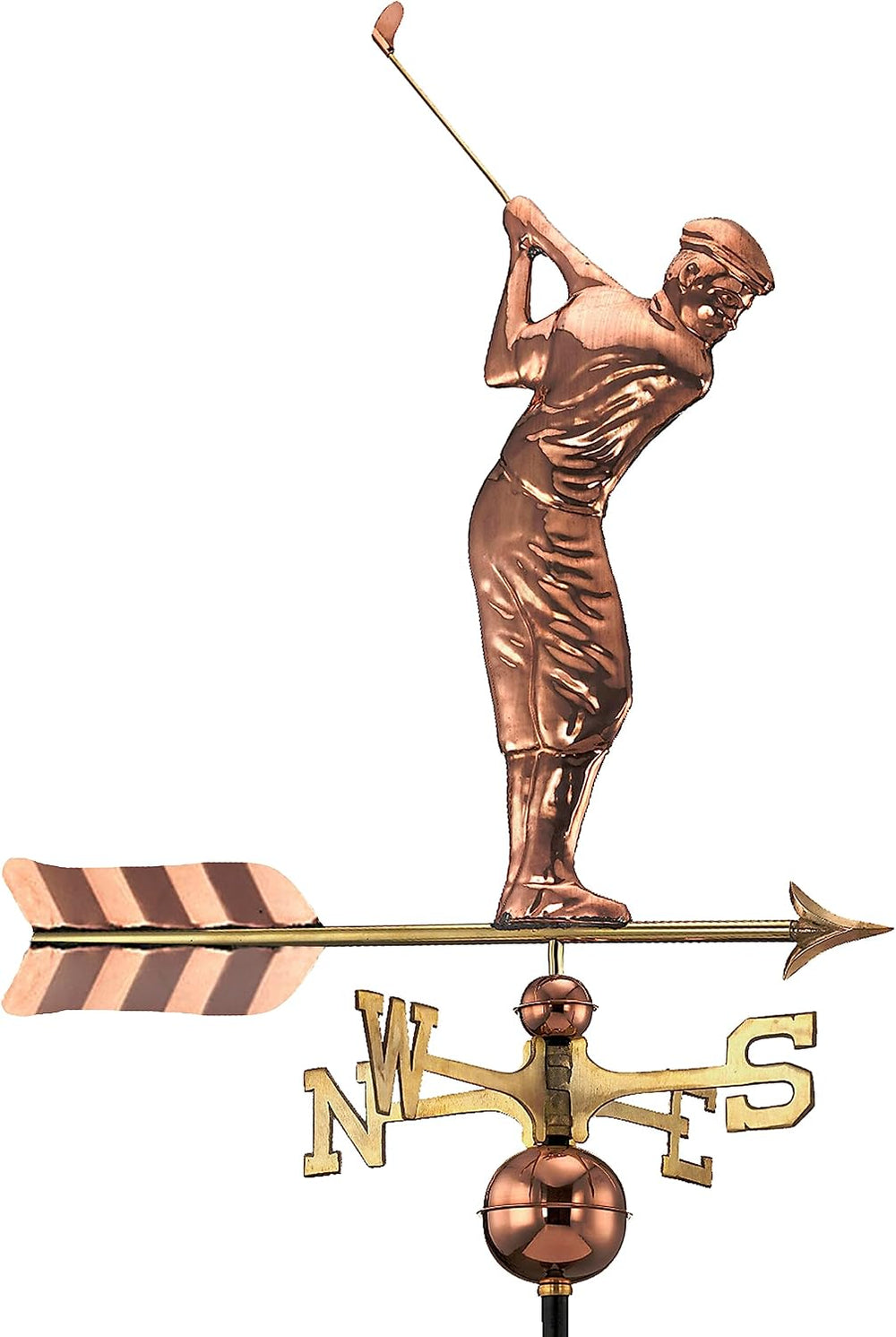 Good Directions Golfer Weathervane, Pure Copper