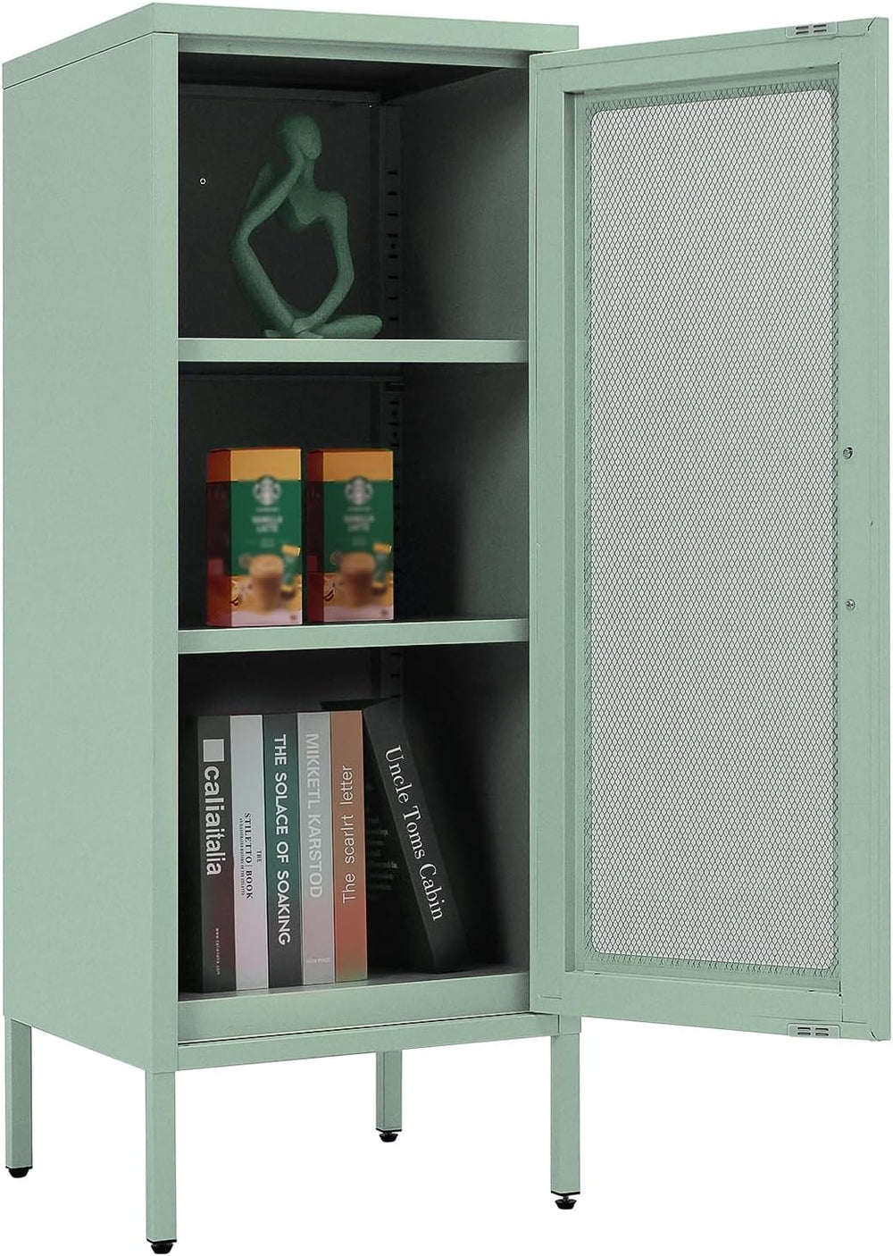 ALBAD Slim Metal Storage Cabinet with Mesh Door