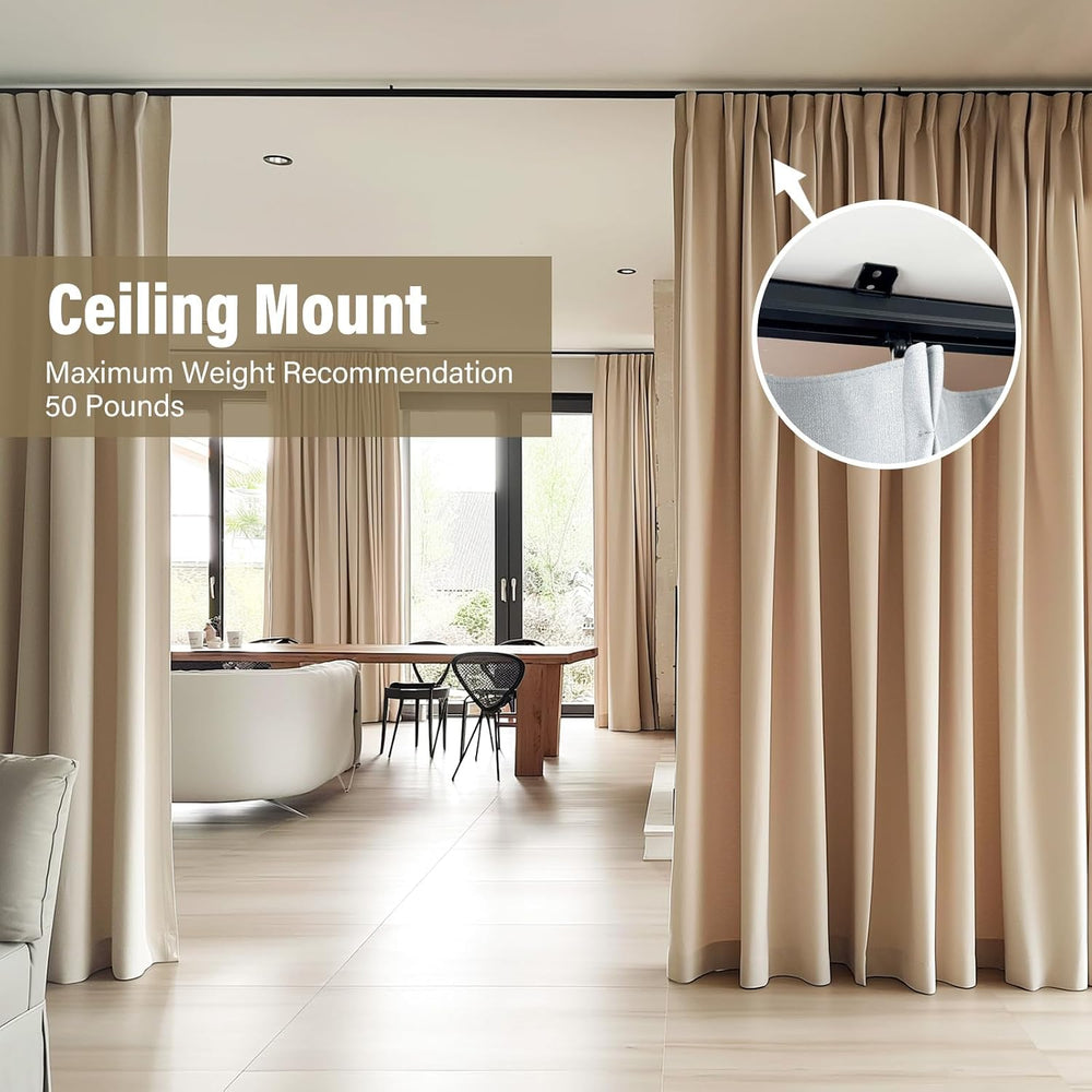 Hoeflife Ceiling Curtain Tracks,Curtain Track Wall Mount,Track Curtains Rod C...