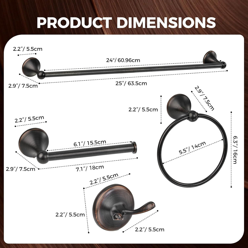 Bathroom Towel Bar Accessories Set,Oil Rubbed Bronze Bathroom Hardware Set, I...