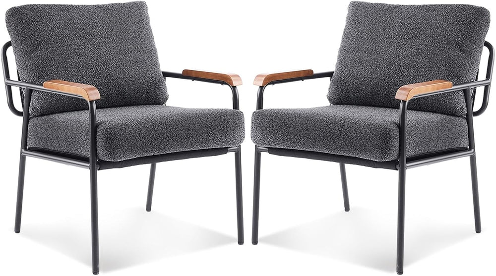 VINGLI Mid-Century Modern Accent Armchiars Set of 2 for Small Space, Small Co...