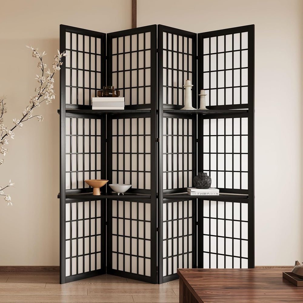 5.6FT Room Divider and Folding Portable Partition Screen, Chinese Japanese Sh...