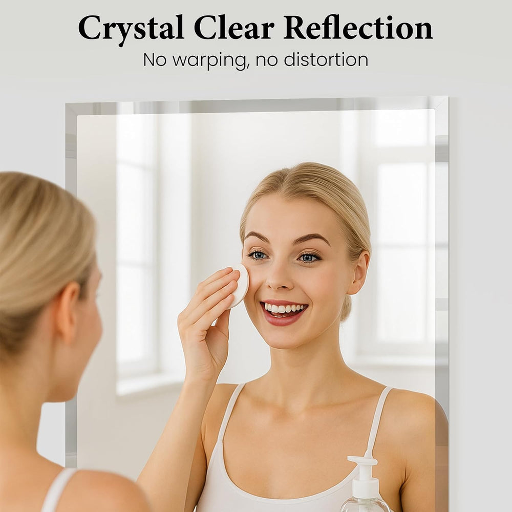 22"x30" Frameless Beveled Rectangular Bathroom Mirror for Over Sink