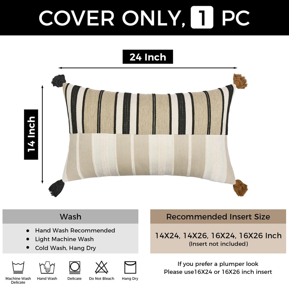 Boho Lumbar Pillow Cover 14x24 Inch