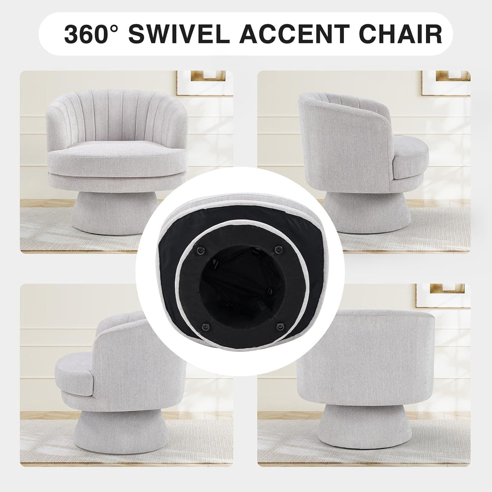 CANMOV Swivel Accent Chair with Armrest Set of 2, Modern 360 Degree Swivel Ba...