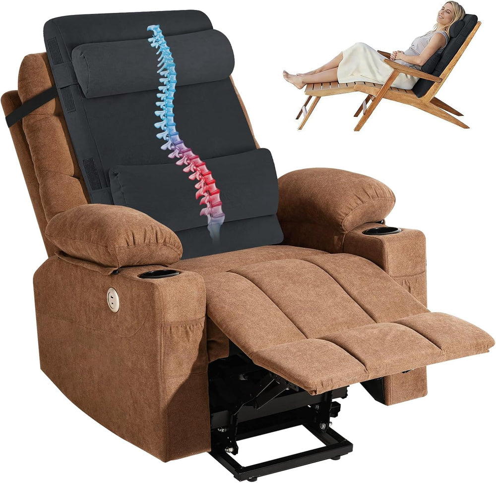 2-in-1 Neck & Lumbar Support Pillow with Adjustable Height and Ergonomic ...