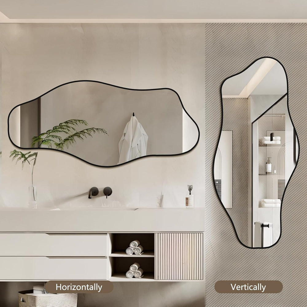 Mirrorons Irregular Mirror 47"x21" Cloud Vanity Mirror Wall Decor, ...