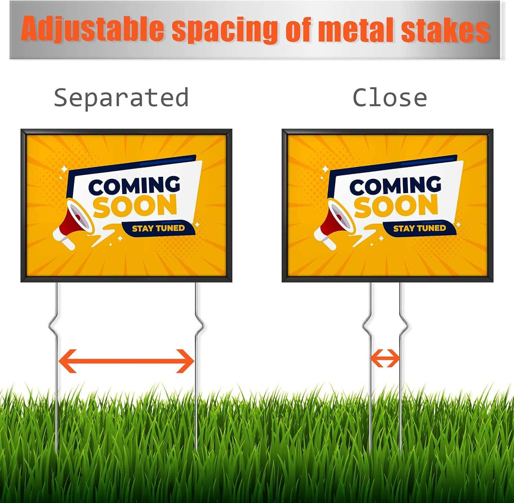 Yard Sign Stakes - 56 Pack Heavy Duty Metal Wire Stakes for Garden Lawn Signs...