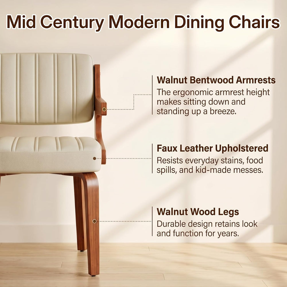 Dining Chairs Set of 4,Mid Century Modern Kitchen Chair with Hanging Arm