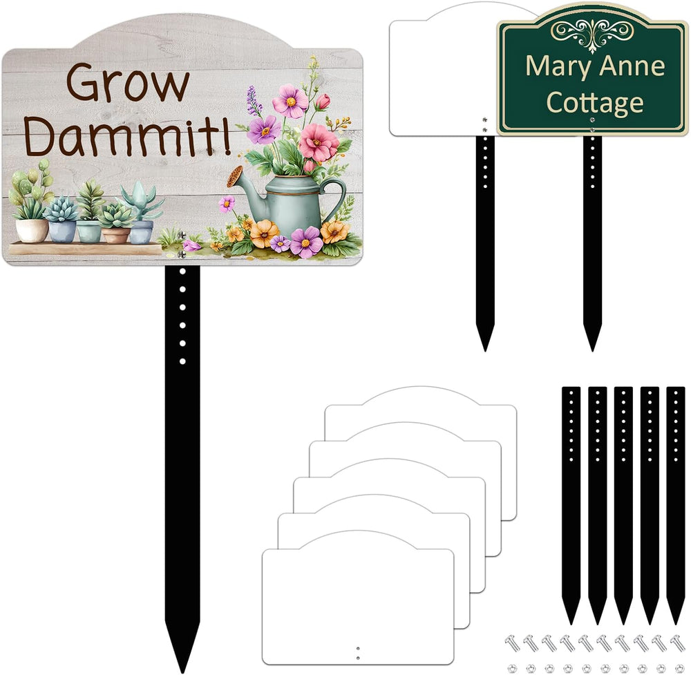 5pcs 10inch Sublimation Yard Sign Blank with Stake Rectangle Arch