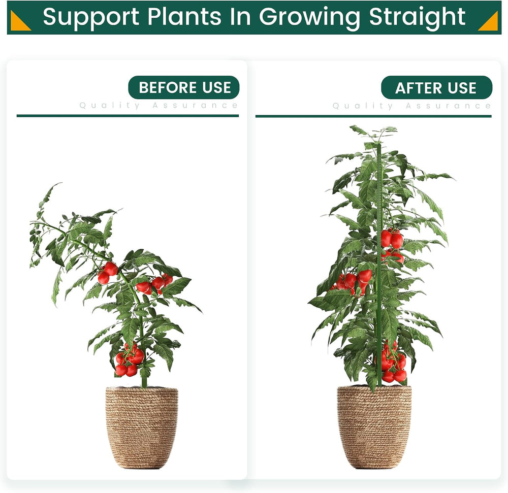 PROWORX 48 Inch 4 Ft Plant Support Garden Stakes for Outdoor Plants, 25 PCS
