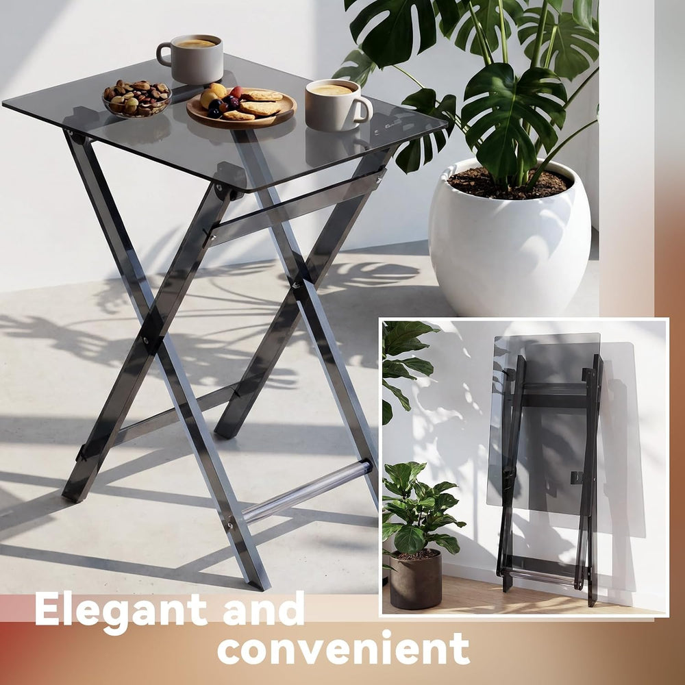 Namalu Acrylic Foldable TV Dinner Table Small Folding Tray Space Saving for E...