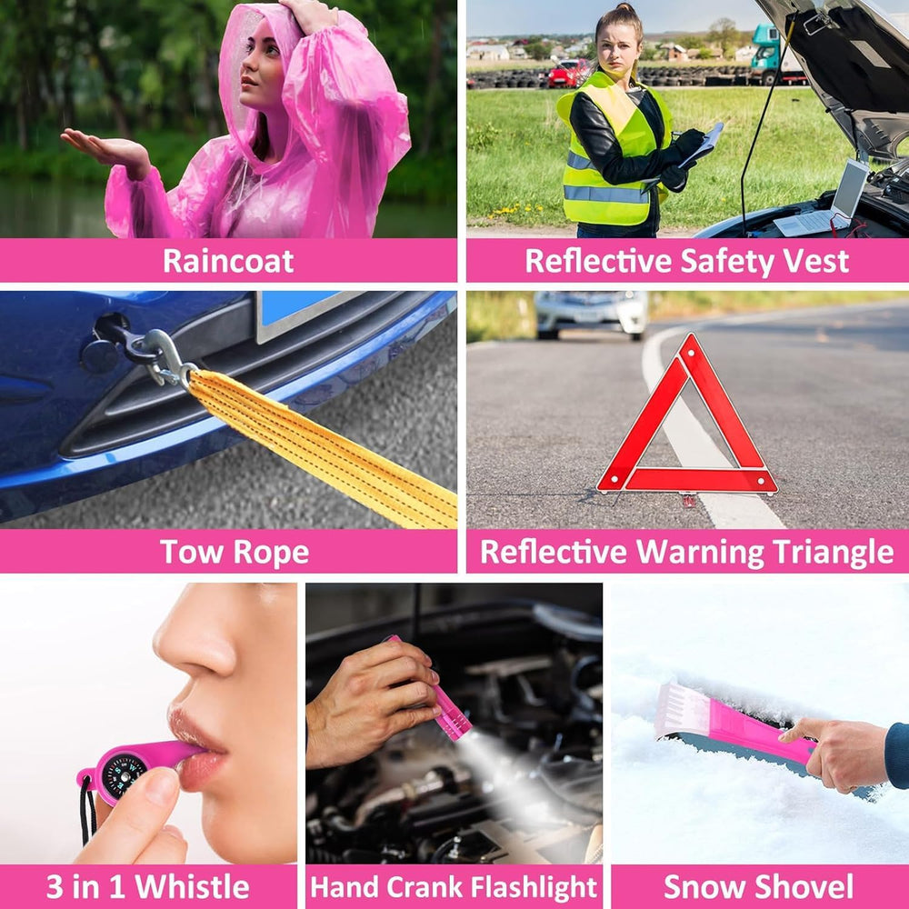 Car Emergency Kit with Portable Air Compressor - Roadside Emergency Kit for V...