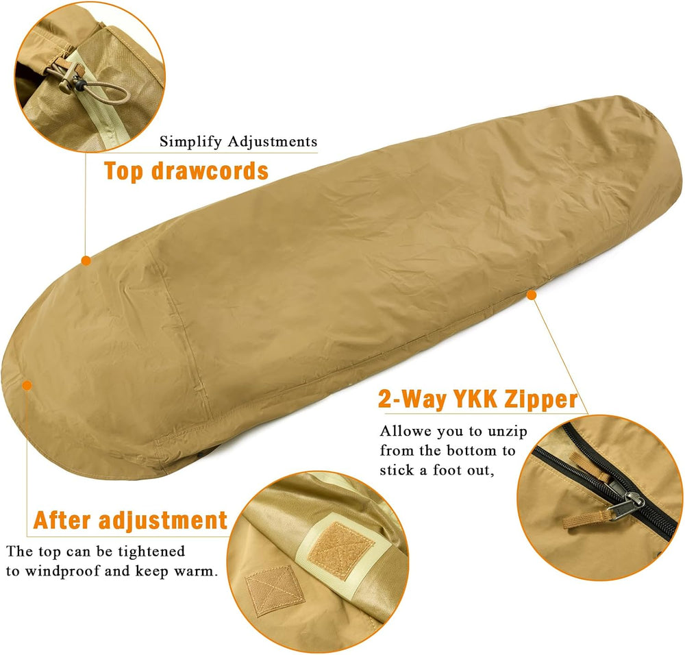 MT Army Military Modular Sleeping Bags System, Multi Layered with Bivy Cover ...
