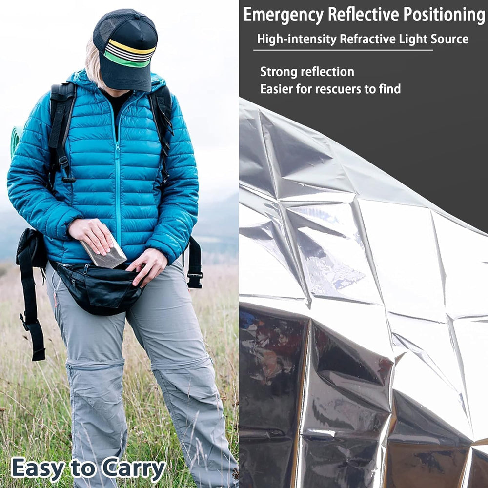 Deecam Emergency Foil Blankets 24 Pack, Mylar Thermal Survival Blanket