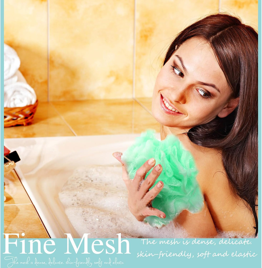 Nitial 50 Pcs Large Bath Shower Loofah Sponge Bulk 60g, Fresh Color
