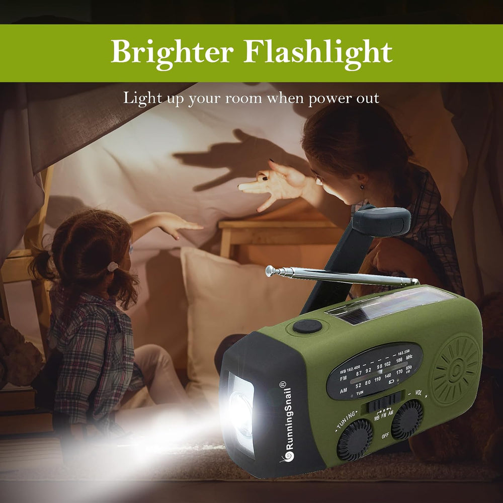 RunningSnail Hand Crank Emergency Radio with LED Flashlight for Emergency