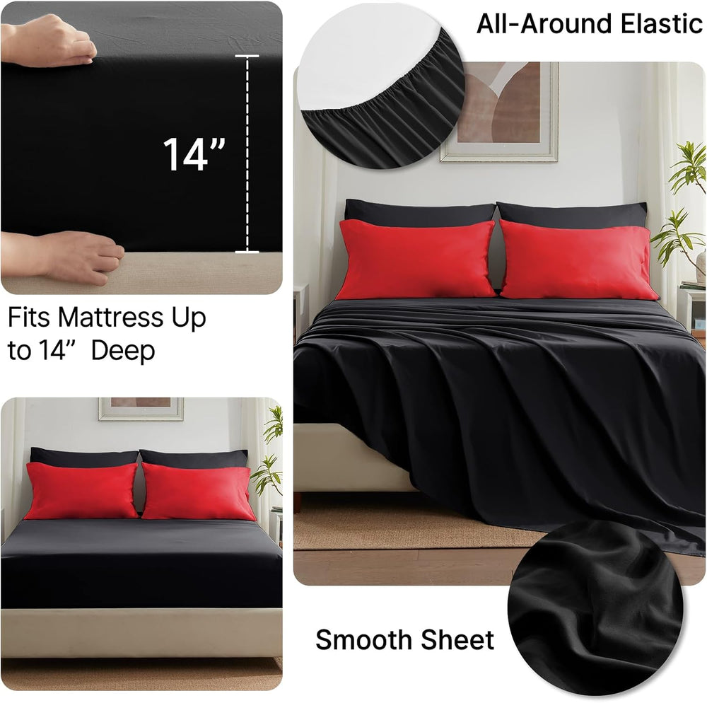 Anluoer Queen Comforter Set 7 Piece, Soft Bed in a Bag Queen Bedding Sets