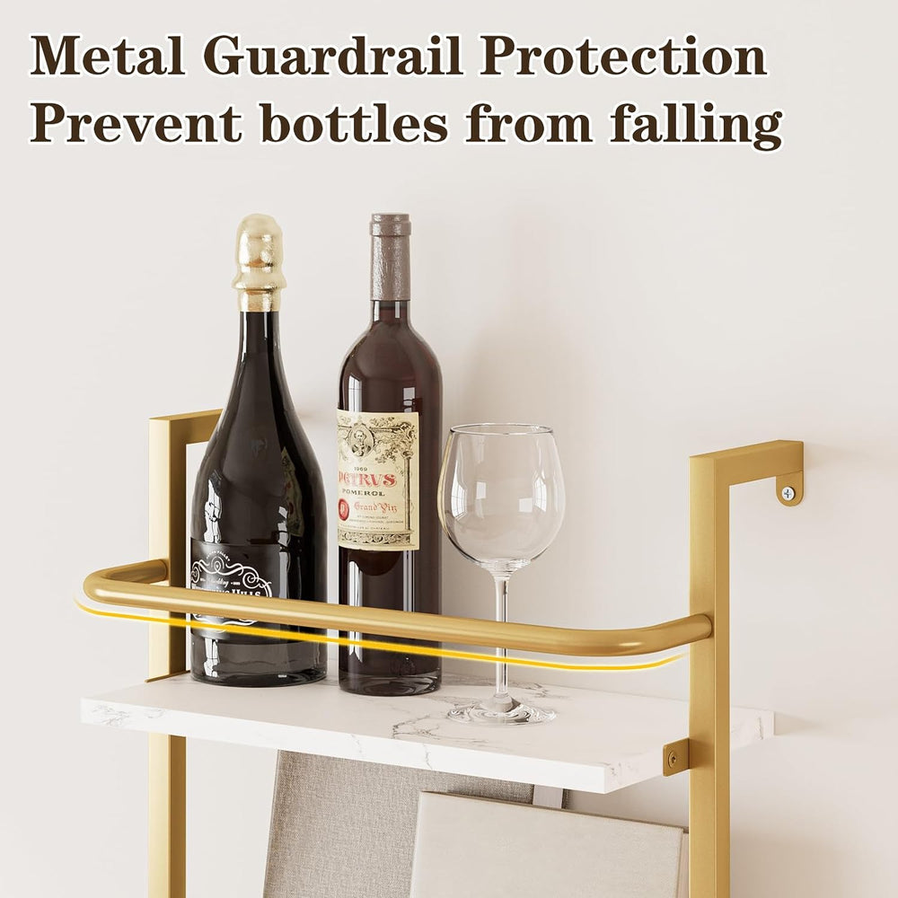 5-Tier Wine Rack Wall Mounted, Wine Racks Freestanding Floor with Fences, 50 ...