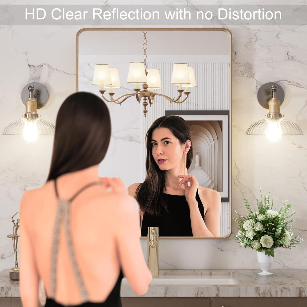 LOAAO 22"X30" Gold Bathroom Mirror