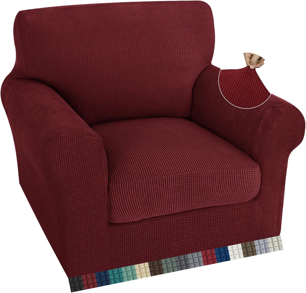 ZNSAYOTX 2 Piece Chair Covers with Arms for Living Room, Super Soft Armchair ...