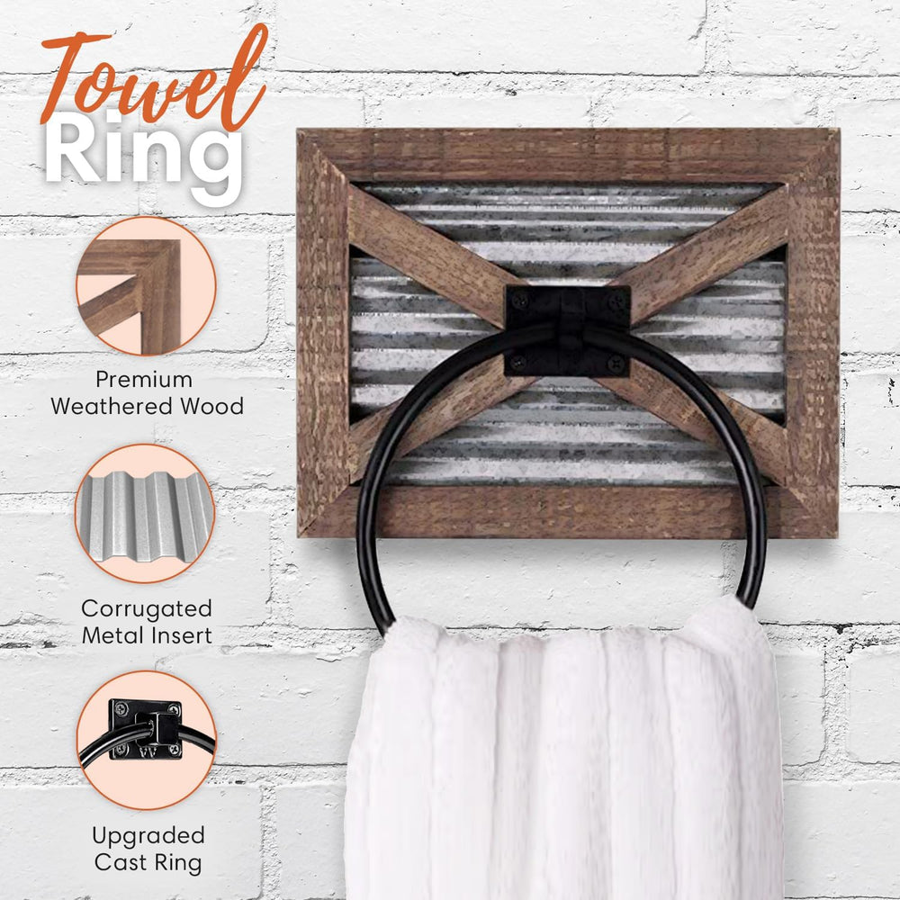 Autumn Alley Farmhouse Toilet Paper Holder, Towel Ring for Bathroom, Farmhous...