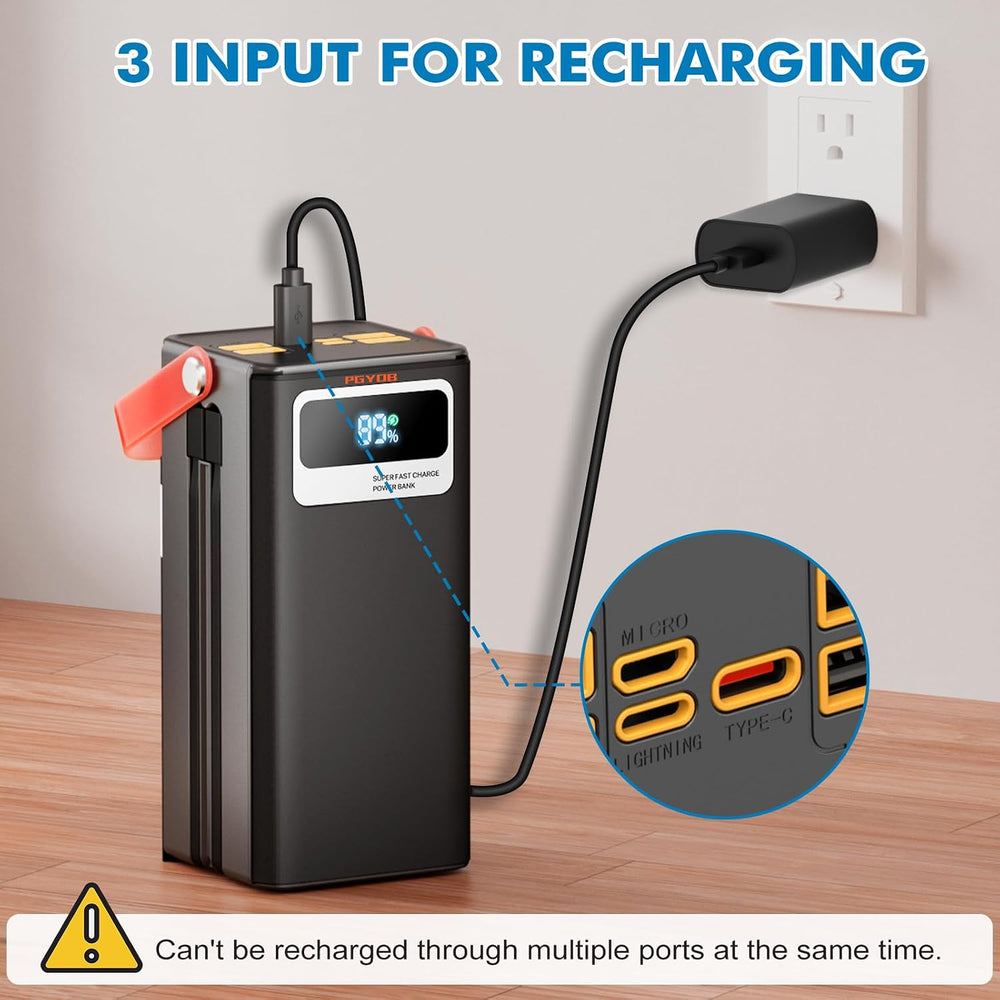 PGYOB Portable Power Station, 99.9Wh Outdoor Generator with Built in Cable, P...