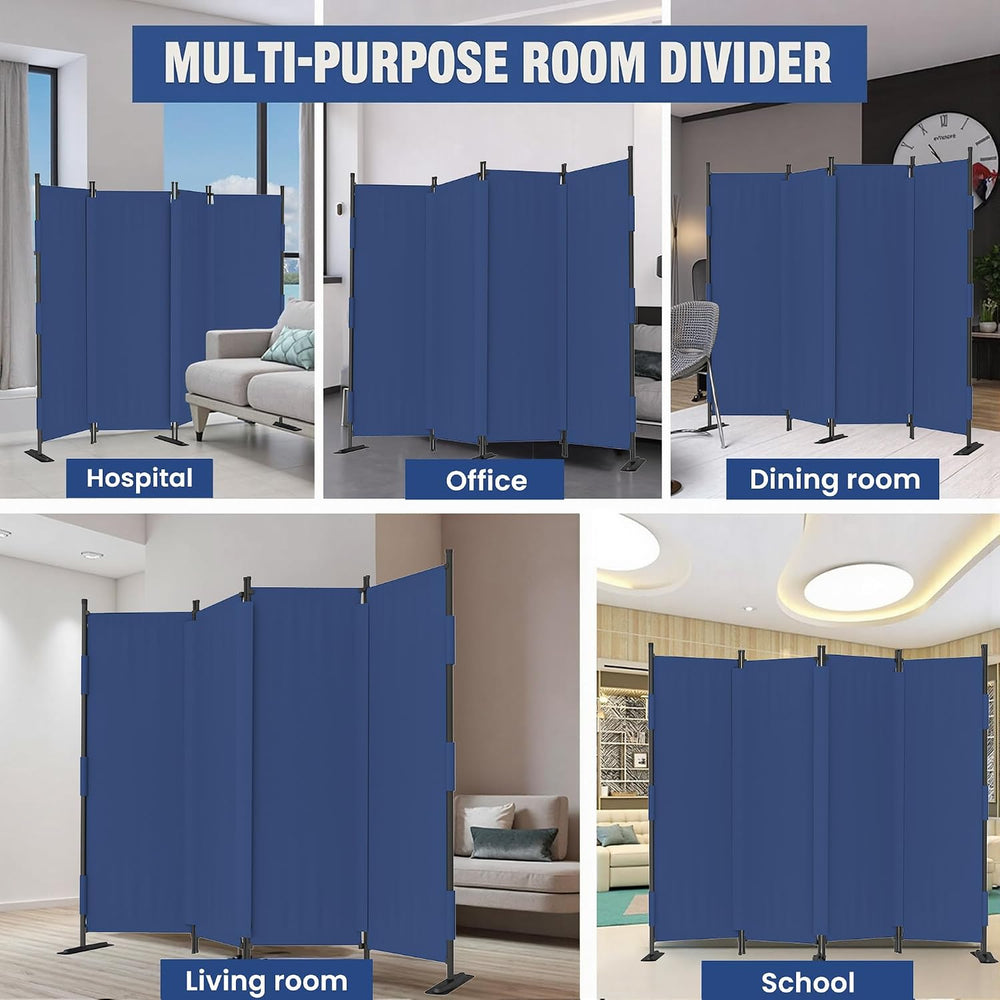Room Divider, 4 Panel Upgraded 88” Folding Screen Highly Secretive(Blue)