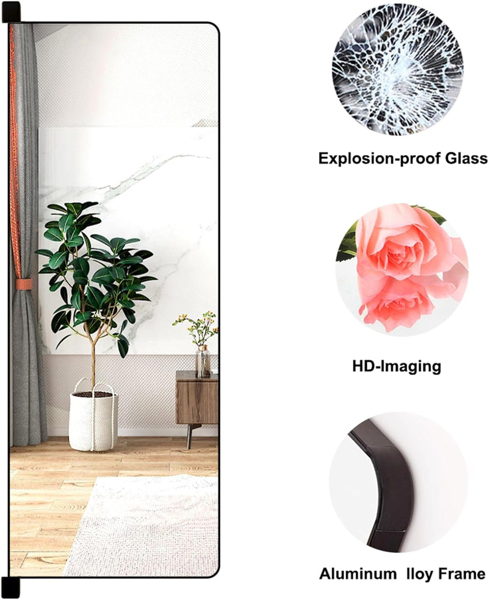 180° Swivel Full Length Mirror, 47" x 15.2" Wall Mounted Full Lengt...