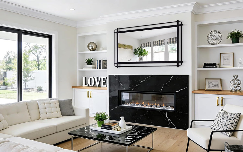 Black Full Length Mirror, 64''X34.2'' Modern Decorative Mirro...