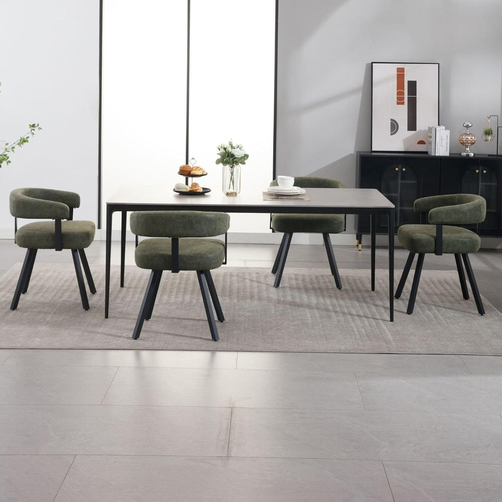 LukeAlon PU Leather Dining Chairs Set of 2, Upholstered Armchair with Padded ...