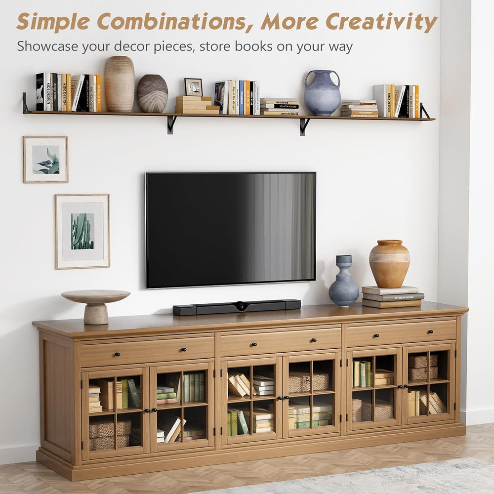 Forbena 48 Inch Floating Shelves for Wall Long, Large Wooden Wall Bookshelf