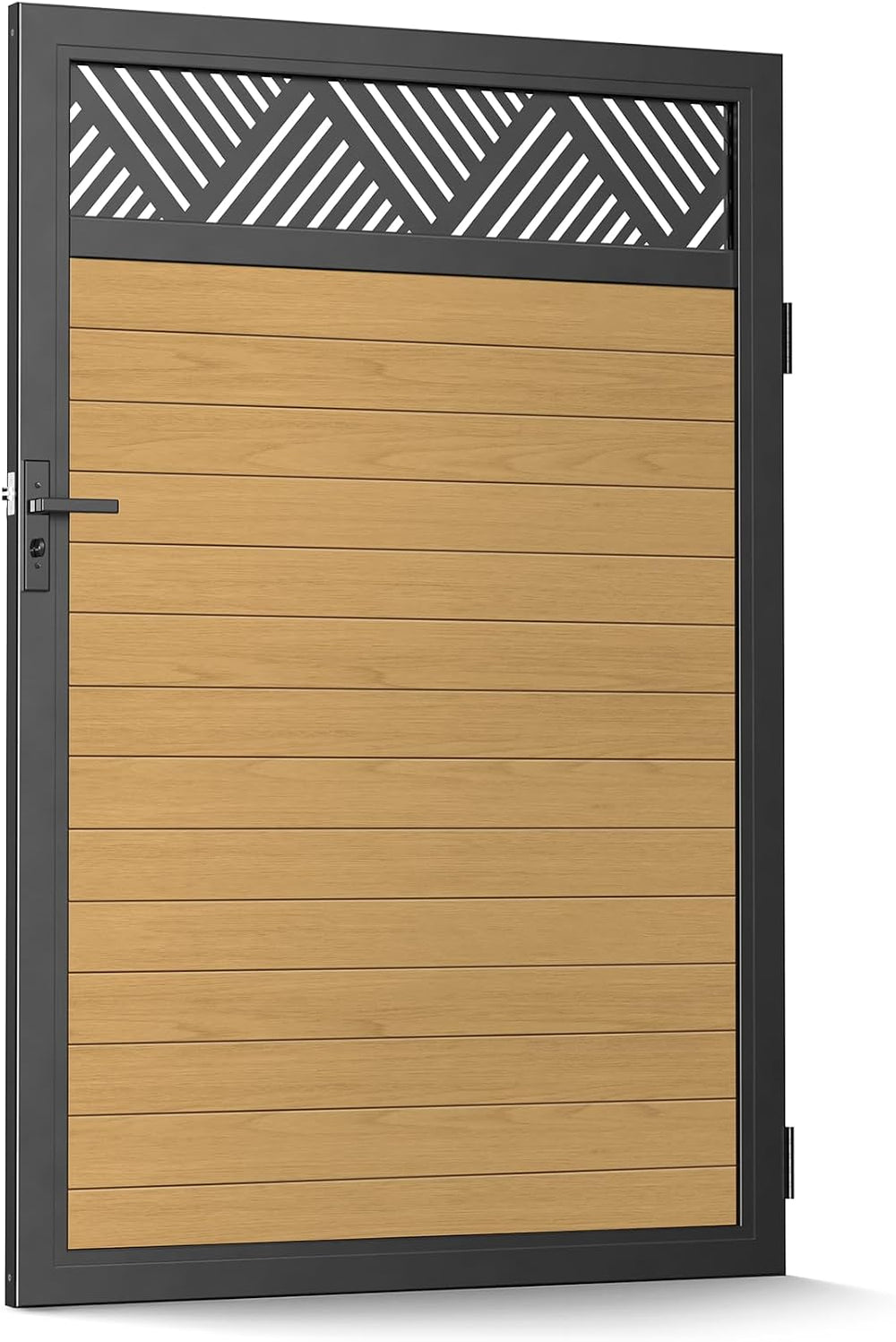 4x6 FT (46.6"x70.2") Aluminum Fence Gate Kit, Heavy-Duty Wood Grain...