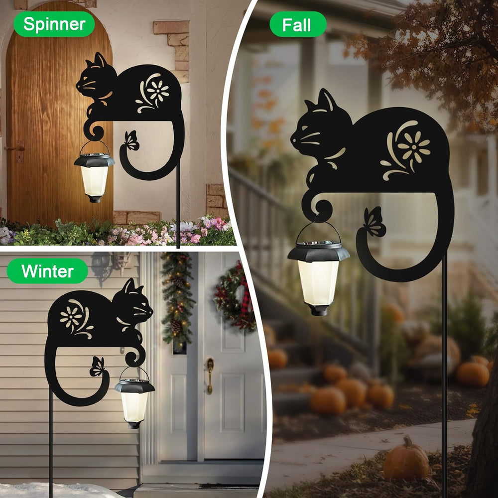Cat Solar Lights Outdoor Garden,Black Cat Solar Lantern Yard Decor Stakes