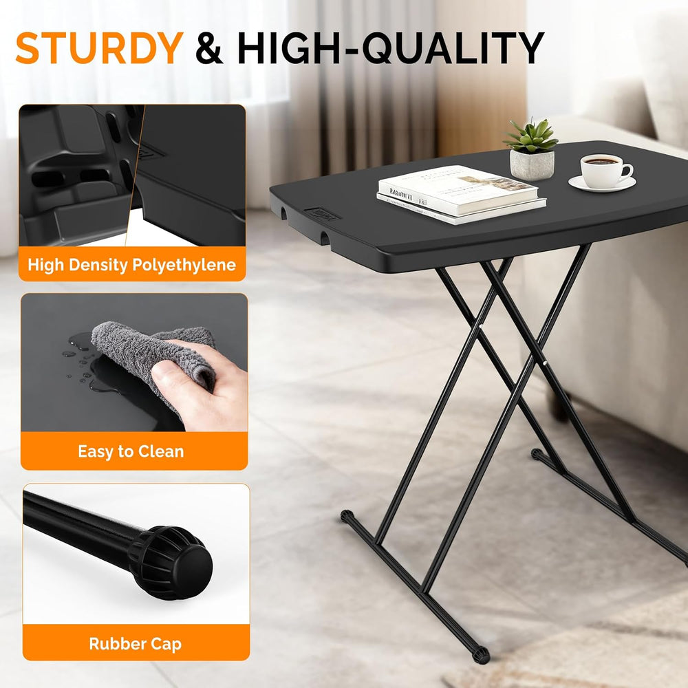 VINGLI 30" Small Folding Table Portable, Laptop TV Tray, Camping Table