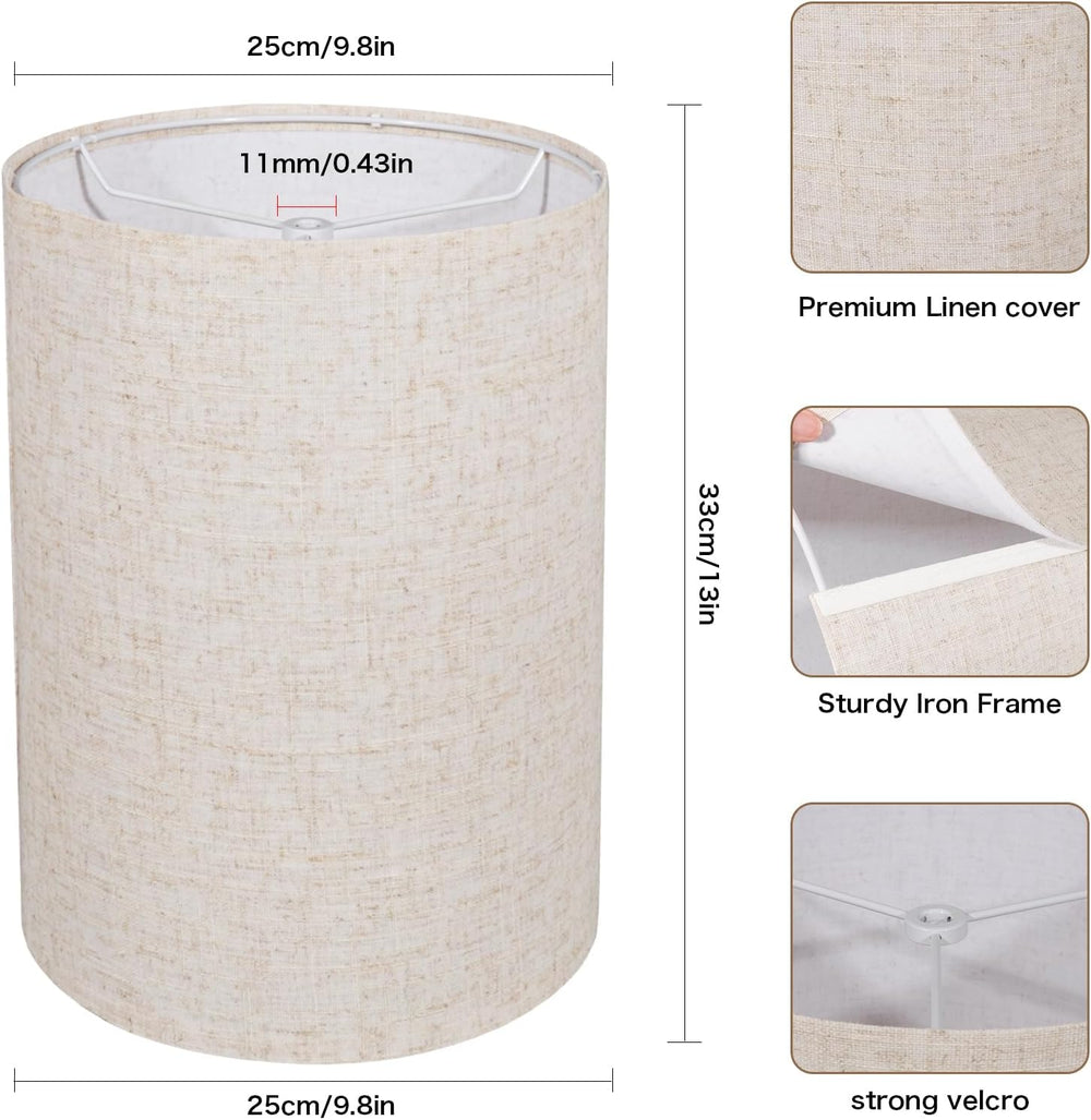 Lampshades set of 2, Tall Lamp Shades, 10" Top X 10" Bottom X 13&qu...
