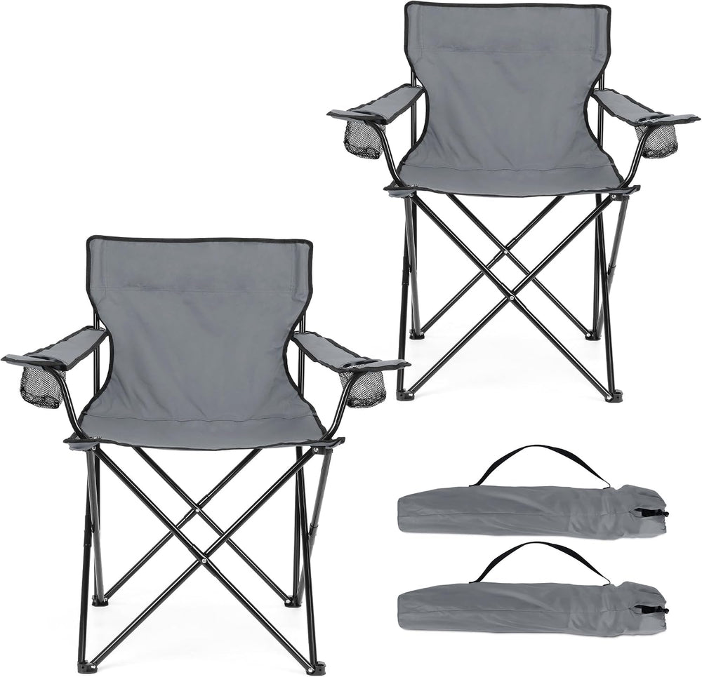 HaSteeL Camping Chair for Adults, Folding Beach Chair Set of 2, Large Foldabl...