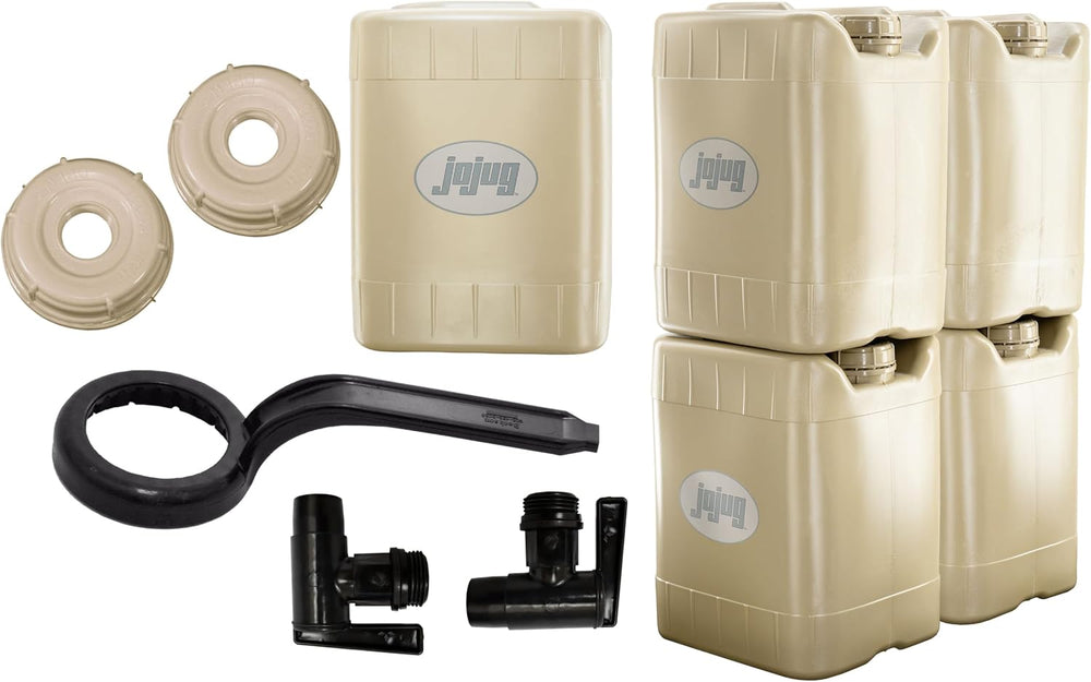 Poly Farm Jojug Heavy Duty Water Storage Container (Tactical Tan,5 Pack Kit)