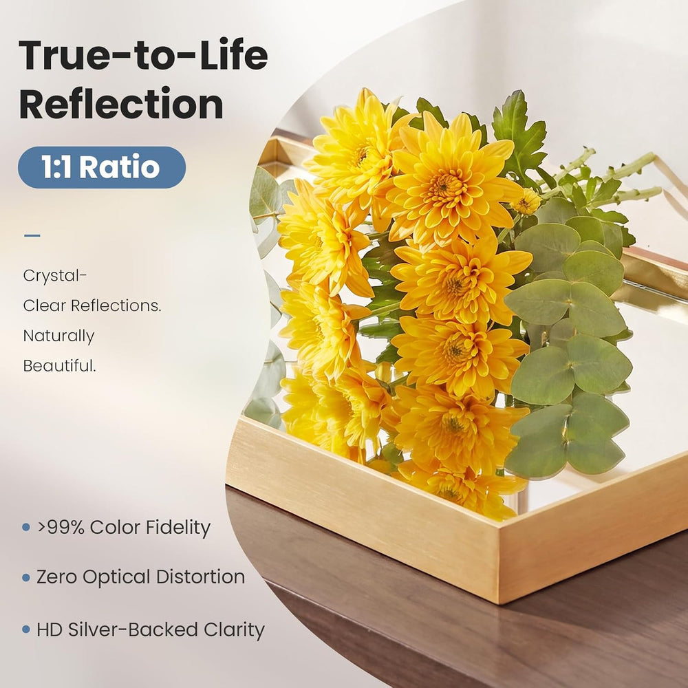 DUMOS 24"x36" Wall Mirror, Bathroom Mirrors for Over Sink, Gold