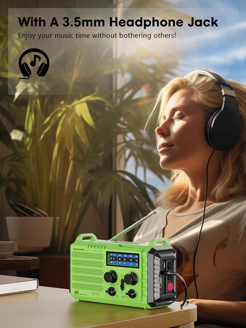 Raynic Weather Radio, 5000mAh/18500mWh Solar Hand Crank Emergency Radio, Batt...