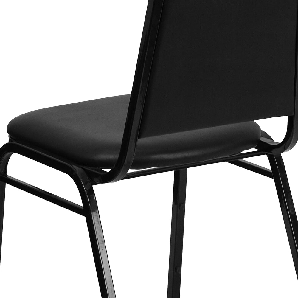 Flash Furniture Hercules Trapezoidal Back Stackable Banquet Chair, Black