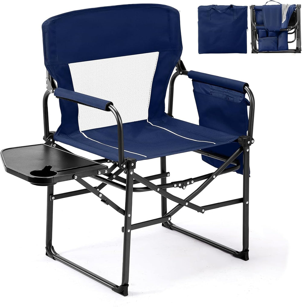 VINGLI Camping Chairs, Directors Chair, Camping Chair with Side Table & C...