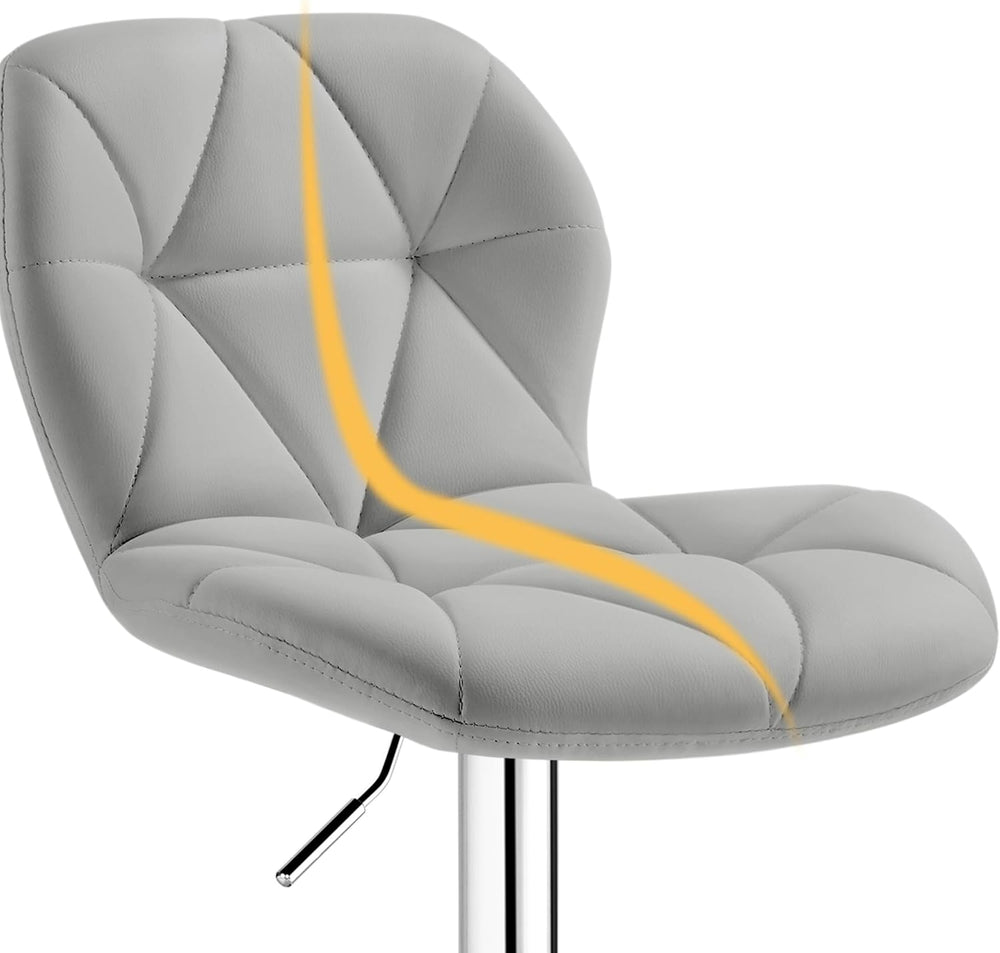 Yaheetech Bar Stools Set of 4 Adjustable Height Swivel Barstools Light Gray