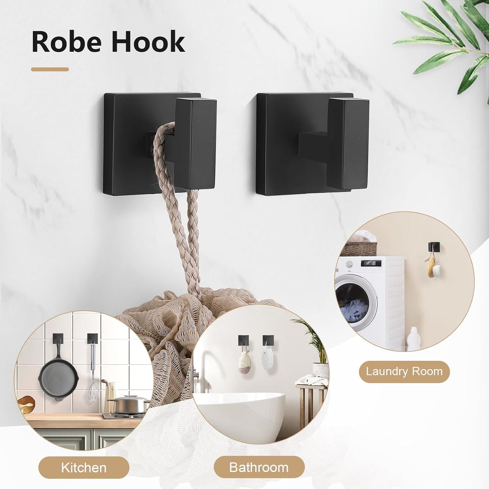TQKAG 5-Pieces Matte Black Bathroom Hardware Accessories Set 23.6" SUS30...