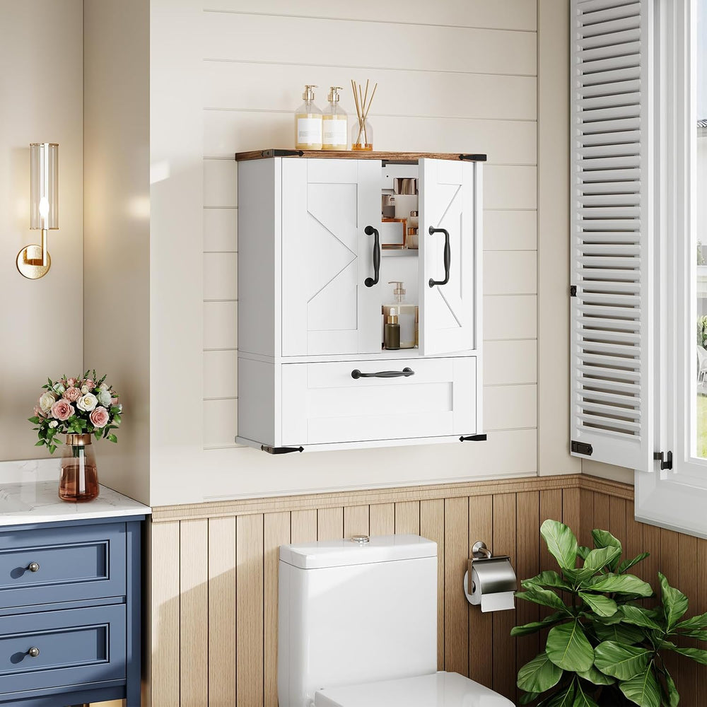 HOOBRO Farmhouse Wall Mounted Cabinet with Adjustable Shelf, Medicine Cabinet...