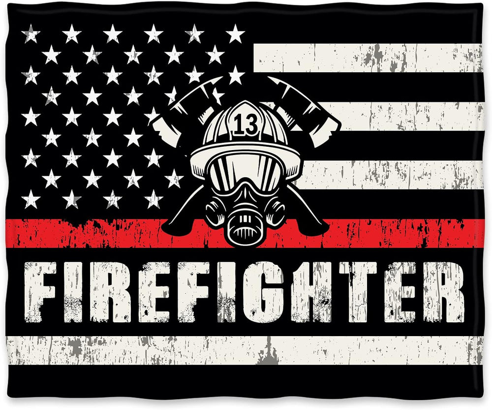 Jekeno Fire Firefighter Blanket Gifts Plush Throw 60"x80"